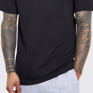 Haute qualité t-shirts pour hommes équipage fermeture éclair cou solide motif décontracté Streetwear hommes vêtements en vrac Stock plaine hommes chemises - Product Image 2