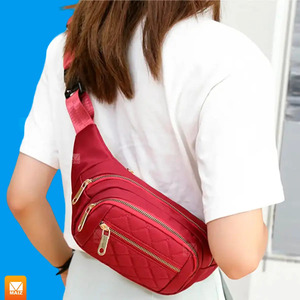 Bolso Bandolera Casual de Moda para Mujer, Riñonera, Diseño de Tela Lisa - Colores Surtidos - Product Image 3