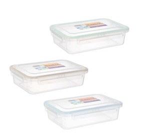 Rectangular plastic container with lid 1.2L with seal Bi-Mateira Plastic (1436) - Product Image 1