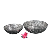 Vente chaude Double Tone Salade Fruits Chocolat Noix Servir En Aluminium Durable Cuisine Moderne Fête De Mariage Plat Décoratif Bol