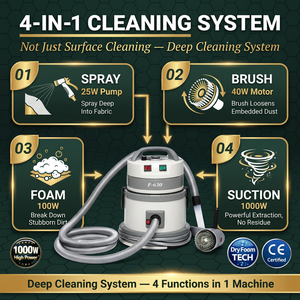 Aspiradora de Líquidos y Polvo 4 en 1 con Pulverizador de Espuma, Cepillo y Succión para Limpieza de Alfombras, Sofás y Tapicería de Coche - Product Image 3