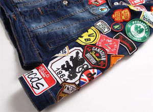 Chaqueta vaquera OEM para hombre al por mayor-Logotipo bordado personalizado, parche impreso azul lavado-Denim de alta calidad Nuevo diseño personalizado - Product Image 4