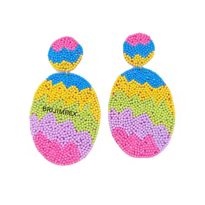 Large gamme de bijoux de mode de collection festive au design élégant Boucles d'oreilles et clous d'oreilles en perles de verre avec strass - Product Image 6