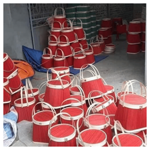 Panier-cadeau en bambou, canne en bambou durable avec couvercle à charnières pour le rangement de souvenirs et la présentation de cadeaux, Vietnam - Product Image 3