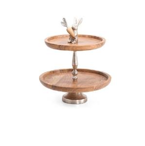 Servidor de pastel de alta calidad de hierro y madera de nueva tendencia para presentar pasteles, pasteles, postres, soportes para pasteles, forma de tamaño personalizado - Product Image 5