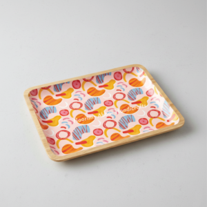 Plato de Madera Grabado para Servir, Redondo, Personalizado, para Té, Café, Aperitivos, Galletas, Plato de Madera, Proveedor de Fábrica al por Mayor - Product Image 6