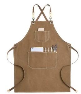 Delantal de cinturón cruzado de lona de algodón 100% de estilo moderno, delantal multiusos de cocina de tela vaquera - Product Image 3