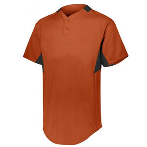 Séchage rapide respirant 100% Polyester Baseball Softball Jersey manches courtes vêtements de sport à deux boutons imprimé Logo de couleur personnalisé - Product Image 1