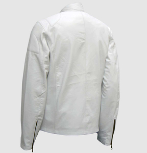 Chaqueta de Cuero Vacuno Genuino para Hombre, Estilo Motero, Cuello Alto, Diseño de Dibujos Animados, Impermeable y Transpirable para Invierno - Product Image 2