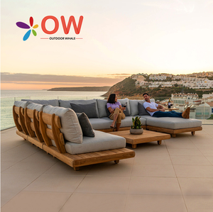 Ngoài Trời Không Thấm Nước Tếch Sofa Patio Set Kết Hợp Giải Trí Biệt Thự Không Thấm Nước Phòng Chờ Bộ Sofa Set Ngoài Trời Bộ Đồ Nội Thất Sân Vườn - Product Image 1