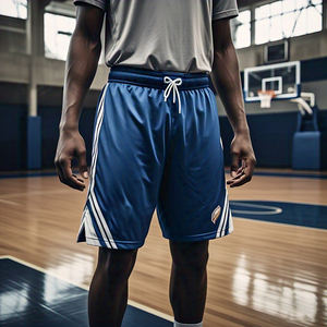 กางเกงขาสั้นบาสเก็ตบอลสำหรับผู้ชายกางเกงขาสั้นผ้าโพลีเอสเตอร์ลายตาข่ายแบบสตรีทสไตล์สตรีทแบบปรับแต่ง100% ได้สำหรับฤดูร้อน - Product Image 4