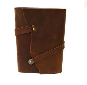 Genuine Leather Vintage Journal Handmade Hardcover Diary with Leather Strap Brown Color - Product Image 3