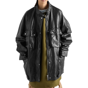 Veste en cuir pleine fleur vieilli pour femme, vêtement d'extérieur en cuir vintage de luxe personnalisé, haut en cuir pour femme, fabricant OEM - Product Image 1