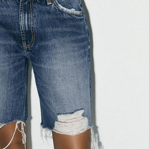 Short en jean régulier pour femme, couleur courte, jean déchiré, jean serré pour femme, taux de gros, respirant OEM - Product Image 2