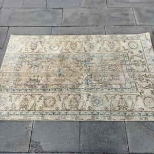 Vintage Rug, 2.8x4.5 ft Turkish Rug, <b>Brown</b> Oriental <b>Wool</b> Rug - Product Image 3