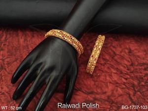 Đồ trang sức cổ rajwadi đánh bóng thiết kế bên mặc đẹp lạ mắt thiết kế đồ trang sức phụ kiện đồ trang sức cổ Bangles Bộ <span class=keywords><strong>4</strong></span> - Product Image 3