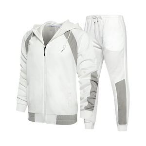 Conjunto de chándales con cremallera para hombre, chándal elástico con ribetes - Product Image 4