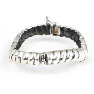 925 Sterling Silver Twisted Style Heart Shape Elegant Bangles <b>Bracelet</b> 28.36g Everyday Wear - Product Image 3