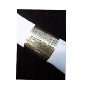 Servilletero redondo de metal personalizado al por mayor con diseño grabado para aniversario, boda, restaurante, decoración de mesa de comedor - Product Image 2