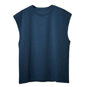 Neck Men's Sleeveless <b>Muscle</b> <b>T</b> <b>Shirt</b> Solid Color Custom Logo Low MOQ Garments Factory Made Oversized Gym <b>T</b> <b>Shirt</b> O-Neck - Product Image 2