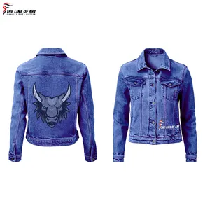 Custom Chaqueta Mezclilla Mujer Classic Blue Denim Jean Jacket Suppliers Casual Women Denim Wholesale Jeans Jacket For Women