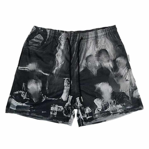 กางเกงวิ่งขาสั้นสำหรับผู้ชายกางเกงวิ่งขาสั้นผ้าโพลีเอสเตอร์พิมพ์โลโก้แบบลำลอง - Product Image 1