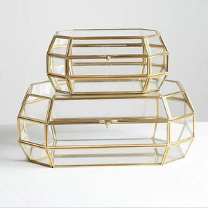 Wholesale Vintage Silver Glass Lidded <b>Box</b> Decorative Jewelry Keepsake Display Clear Rectangle Metal Frame Trinket <b>Storage</b> <b>Box</b> - Product Image 6