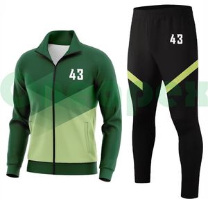 Chándales de entrenamiento de lana con cremallera completa personalizados para adultos, hombres, chaquetas de fútbol sólidas, chándal de moda transpirable para mujeres - Product Image 1