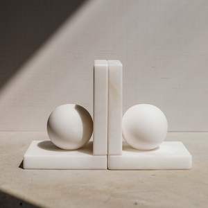 Eco Friendly Premium Quality Marble Bookends For Stylish Book Support Elegant <b>Shelving</b> And Upscale Interior Spaces - Product Image 1