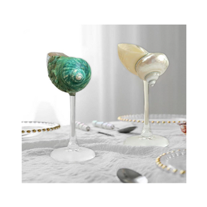 Seashell <b>glasses</b> with detailed shell mosaic and <b>glass</b> cup, Vietnam artisan design for luxury table settings - Product Image 5