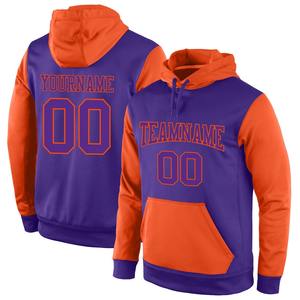 Custom Stitched Purple-Orange Sports Pullover Sudadera con capucha - Product Image 1