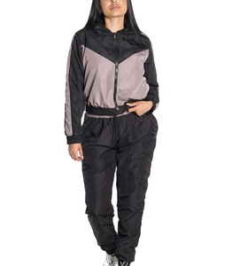 Chaqueta Cortavientos Deportiva para Mujer, Conjunto Cortavientos, Ropa Deportiva para Correr, Chaqueta y Pantalones con Costuras, Chándales de Nailon - Product Image 1
