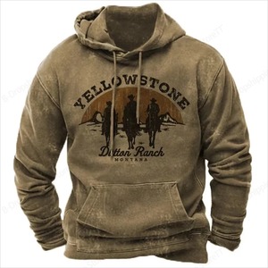 Sudadera con Capucha Erni Sports Cowboy Yellowstone, Bordada con Estampado 3D, para Hombre y Mujer, Diseño Impermeable con Cierre de Cremallera, Forro Polar Transpirable - Product Image 2
