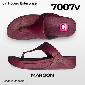 @migo Womens Flip-Flop Sandals 7007v Maroon Comfort Lightweight Thick Sole Anti-Slip Sole Water Resistant 4cm <b>Heel</b> Made Malaysia - Product Image 2