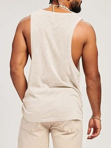 Chaleco deportivo amarillo naranja para hombre, camiseta sin mangas para entrenamiento de gimnasio, ropa deportiva transpirable de secado rápido para correr y entrenar - Product Image 3