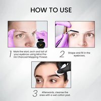 Fil de charbon pré-encré de 20 mètres pour microblading, outil de maquillage permanent pour sourcils, accessoires de maquillage permanent avec logo personnalisé de haute qualité