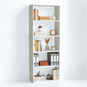60x28x160 ซม. ชั้นวางหนังสือ 5 ชั้น สไตล์มินิมอลร่วมสมัย ไม้ยางพาราทาสี รุ่น KS68233 สำหรับบ้าน สำนักงาน ห้องนั่งเล่น ประหยัดพื้นที่ - Product Image 1