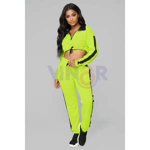 ชุดวิ่งออกกำลังกายกันลมพิมพ์ลายมีฮู้ดของผู้หญิงชุด2ชิ้นสีตัดกันระบายอากาศน้ำหนักเบา - Product Image 2