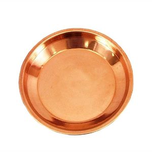 Assiette à dîner en cuivre pur brillant / Assiette de présentation avec gravure, design moderne de luxe, fabrication artisanale, passe au lave-vaisselle - Product Image 1