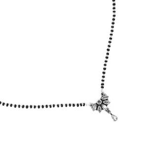 Collar de Mangalsutra de Zirconia cúbica de Plata de Ley 925, cuentas negras tradicionales y cadena, collares de cuentas finas, regalo para ella - Product Image 3