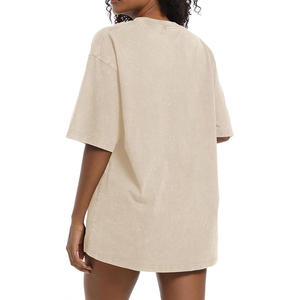 Oversized 100 % Cotton T-<b>shirt</b> <b>Women's</b> Custom Digital Print Plain Crewneck Long Sleeve Casual Plus Size T <b>Shirt</b> <b>Women</b> - Product Image 2