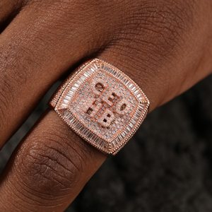 Hip Hop Iced Out 925 Sterling <b>Silver</b> Moissanite Diamond <b>Ring</b> For <b>Men</b> Wear Luxurious Fashion Statement Gift <b>Ring</b> - Product Image 4