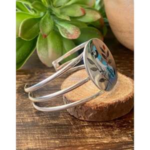 Brazalete Zuni Hecho a Mano con Incrustaciones de Múltiples Piedras y Plata de Ley, Accesorio de Moda - Product Image 3