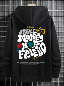 Sudadera con capucha de algodón 100% para hombre, sudadera de lana cómoda, cuello con capucha de invierno, estampado alto XL, logotipo personalizado - Product Image 2