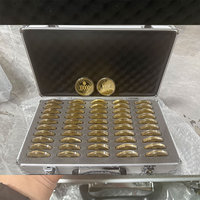 50/100 Piezas de Medallas Conmemorativas Personalizadas con Baño de Oro, Diseño 3D de Monedas Americanas de Diez Mil, Medallones de Latón en Caja Elegante