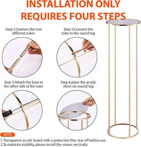 Socle en métal doré pour gâteau de mariage, présentoir en métal doré, décoration de fête, socle - Product Image 6