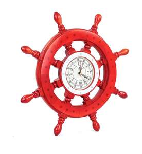 Wheel Design for Gift Giving Antique Nautical Wooden Ship Wheel Clock Eco-Friendly Home Decor Wall Clock Stylish Steering - Product Image 1