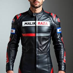 Malik Raza ชุดแข่งรถจักรยานยนต์ชิ้นเดียวแผงยืดยืดหยุ่น | ซิป YKK - Product Image 1