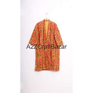 Chaqueta Kimono Kantha Hecha a Mano, Suave, Elegante y Lujosa, 100% Algodón, Corta, para Primavera, Invierno, Fiestas, para Mujer - Product Image 1