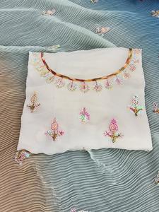 Royal Look Indian Bollywood Saree Designer Exclusive Georgette Sari Party Wear Impresionante Look Trendy Showstopper Superventas - Product Image 2